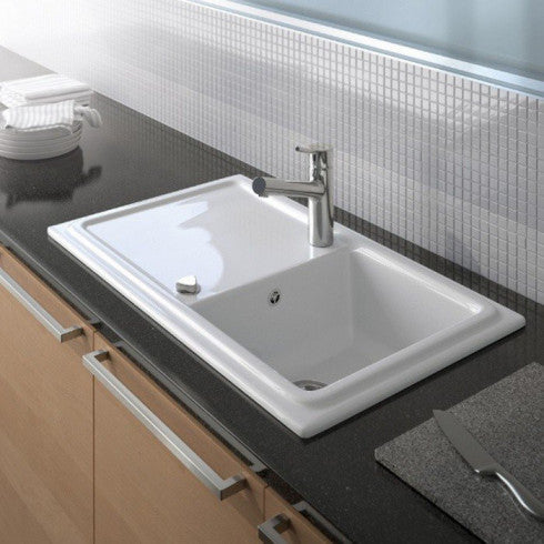 Évier de cuisine Cassia 1 bac — 86 × 51 cm — Blanc brillant — Duravit